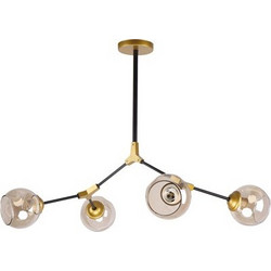 Home Lighting KQ 51454/4 Κρεμαστό Φωτιστικό Οροφής Πολύφωτο E27 Μαύρο 77-8105