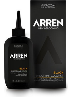 Farcom Arren Direct Hair Color Kit Black Ανδρική Ημιμόνιμη Βαφή Μαλλιών 80ml