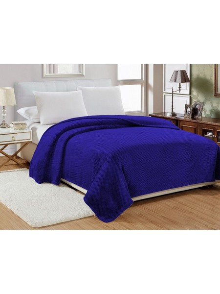 Κουβέρτα Υπέρδιπλη Βελουτέ Μπλε Electric Popcorn Jacquard Flannel Γαρύφαλλο 220x240