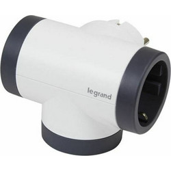 Legrand Αντάπτορας Ασφαλείας 3 Θέσεων Rotating Λευκό/Μαύρο
