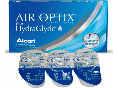 Alcon & Ciba Vision Air Optix Plus Hydraglyde Μηνιαίοι Φακοί Επαφής Σιλικόνης Υδρογέλης 3τμχ