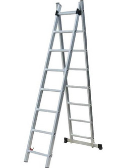 Inox Kiss Διπλή Σκάλα Αλουμινίου 2x10 Σκαλοπάτια LAD210