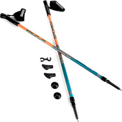 Spokey MEADOW trekking poles with accessories blue-orange (927833)