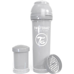 Twistshake Πλαστικό Μπιμπερό με Θηλή Σιλικόνης κατά των Κολικών 4m+ Pastel Grey 330ml