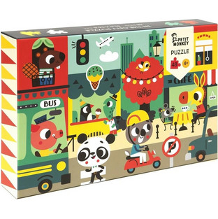 Παιδικό Puzzle Petit Monkey Στη Πόλη 48 Κομμάτια