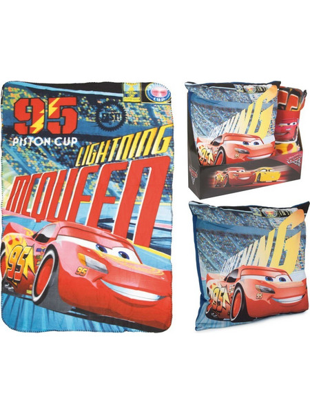 Σετ Κουβέρτα Fleece 100X150 + Διακοσμητικό Μαξιλάρι 40X40 Cars