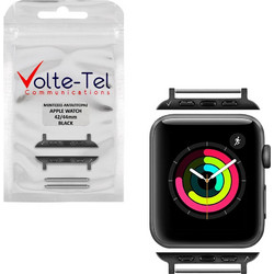 VOLTE-TEL ΜΕΝΤΕΣΕΣ-ΑΝΤΑΠΤΟΡΑΣ ΓΙΑ APPLE WATCH 42/44/45/46/49mm/WATCH 2/WATCH 3 22mm BLACK