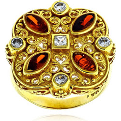 Δαχτυλίδι Anastasios Creations από Επιχρυσωμένο Ασήμι 925 με Πέτρες Ζιργκόν 039095