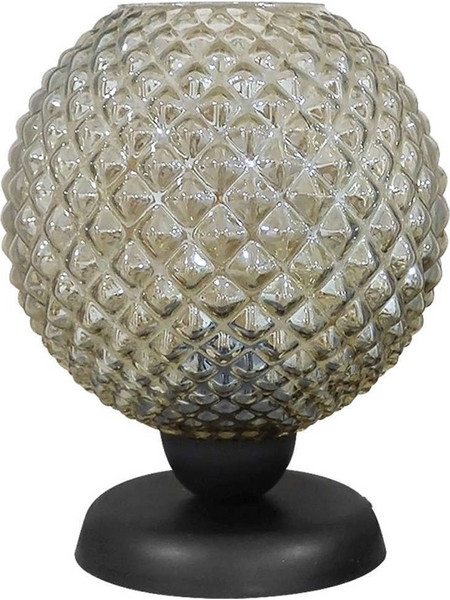 Heronia Lighting TL-07/5010 Πορτατίφ Ε27 Διαφανές Μαύρο Φ20xΥ26cm