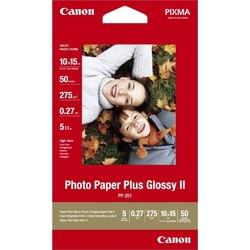 Canon PP-201 Glossy II Photo Paper Plus 10x15cm, 50 Sheets (2311B003)
