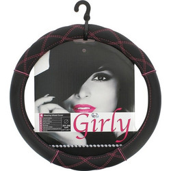 SUMEX - Κάλυμμα Tιμονιού ''PINKY CROSS STITCH'' Ροζ 37-39CM FVP1215
