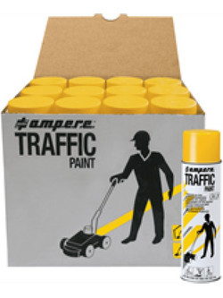 Ampere Traffic Paint Σπρέι Βαφής Κίτρινο 12x650ml
