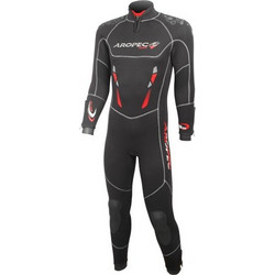 Aropec Super-Stretchy & Semi-dry Black/Red Ολόσωμη Στολή Κατάδυσης Neoprene για Θαλάσσια Σπορ 5mm