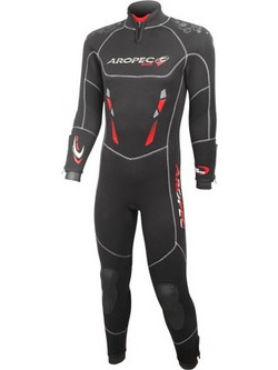 Aropec Super-Stretchy & Semi-dry Black/Red Ολόσωμη Στολή Κατάδυσης Neoprene για Θαλάσσια Σπορ 5mm