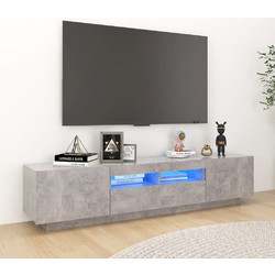 vidaXL Έπιπλο Τηλεόρασης Ξύλινο Γκρι με Φωτισμό Led Μ180xΠ35xΥ40cm 3081901