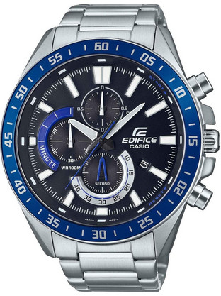Casio Edifice Ανδρικό Ρολόι Χρονογράφος με Ασημί Μεταλλικό Μπρασελέ EFV-620D-1A2VUEF
