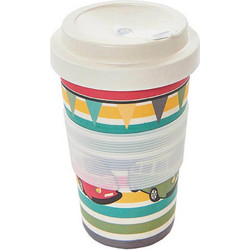 Eco Chic Ποτήρι Bamboo με Καπάκι Camper Vans 400ml E-U20