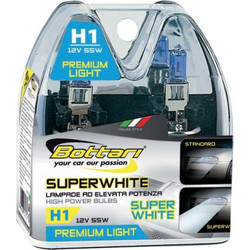 ΛΑΜΠΕΣ ΣΕΤ BOTTARI Super White 12v /55w /H1 2τμχ
