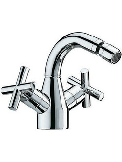 Karag T7-49 Μοντέρνα Χρωμέ Μπαταρία Μπιντέ Μπάνιου με Σταυρωτά Χερούλια