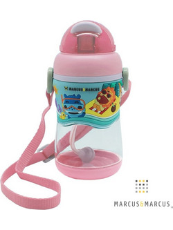 Marcus & Marcus Sippy Παιδικό Μπουκάλι Πλαστικό BPA Free με Καλαμάκι Ροζ 420ml