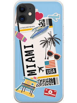 Θήκη Ticket To Miami iPhone 11 Flexible TPU (Διάφανη Σιλικόνη)