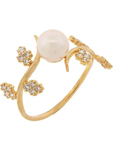 Million Diamonds Γυναικείο Δαχτυλίδι από Χρυσό 18K με Πέρλα RK16489