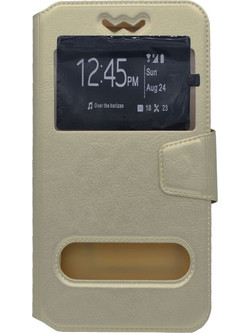 Θήκη flip με Call Display και STAND για UNIVERSAL 5.3" 5.8" - χρυσό