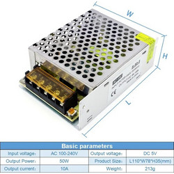 AC100-240V to DC 5V Power Supply Transformer 50W