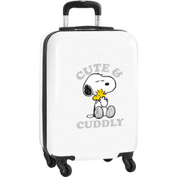 Safta Snoopy Friends For Ever Παιδική Βαλίτσα Καμπίνας 55x35x20cm με 4 Ρόδες Λευκή