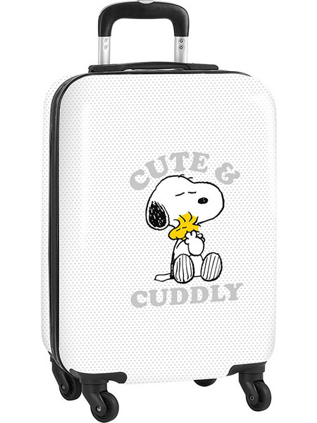 Safta Snoopy Friends For Ever Παιδική Βαλίτσα Καμπίνας 55x35x20cm με 4 Ρόδες Λευκή
