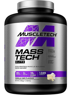 MuscleTech Mass Tech Elite Vanilla Cake Πρωτεΐνη Ορού Γάλακτος Όγκου 3.18kg