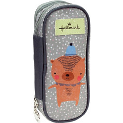 Hallmark Bear Κασετίνα με 2 Θήκες Γκρι 333-21141