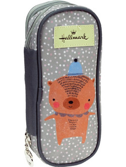 Hallmark Bear Κασετίνα με 2 Θήκες Γκρι 333-21141