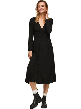 Pepe Jeans Lujuan Midi Καθημερινό Φόρεμα Μαύρο PL953153-999