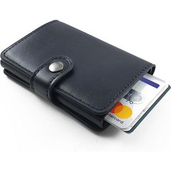 Πορτοφόλι για Πιστωτικές Κάρτες Δερματίνη με Μεταλλική Εσωτερική Θήκη(μαυρο)