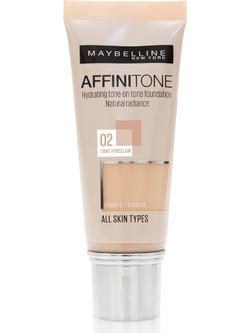 Maybelline Affinitone Hydrating Tone On Tone 02 Light Porcelain Liquid Foundation 30ml