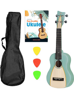 Gewa VGS Manoa Waimea Soprano Pacific Lagoon Green Basic Bundle