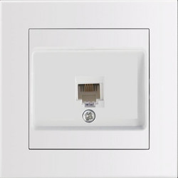 Entac Arnold Recessed Wall Lan Socket Cat5 White - (ERWLS-ARN-W)