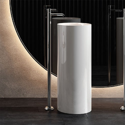 Rak Ceramics Petit Νιπτήρας Μπάνιου Δαπέδου Στρογγυλός 36x36cm Λευκός 13600