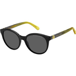 Marc Jacobs 583/S 71C/IR Γυναικεία Γυαλιά Ηλίου Στρογγυλά Κοκάλινα Μαύρα με Γκρι Polarized Φακό