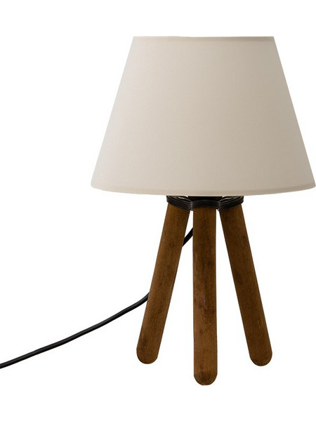 Pakoworld PWL-1072 Πορτατίφ Ε27 Λευκό Καφέ Φ22.5xΥ32cm