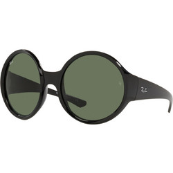 Ray-Ban RB4345 601/71 Γυαλιά Ηλίου Στρογγυλά Κοκάλινα Μαύρα με Πράσινο Polarized Φακό