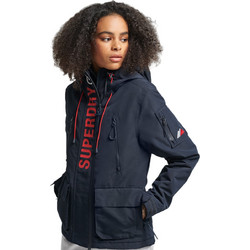 Superdry Ultimate Γυναικείο Μπουφάν Χειμωνιάτικο Softshell Κοντό Αντιανεμικό Navy Μπλε W5011153A-7FU