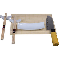 Σετ Σερβιρίσματος Sushi με 2 Ζευγάρια Chopsticks 2 Στηρίγματα 1 Μπολ 1 Μαχαίρι και 1 Σουπλά 7 τμχ Bakaji 02815205
