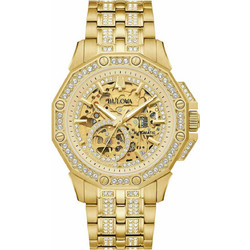 Bulova Ανδρικό Ρολόι Αυτόματο με Χρυσό Μεταλλικό Μπρασελέ 98A292