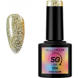 Elixir 5G 1274 Royal Yellow Glitter Ημιμόνιμο Βερνίκι Νυχιών 8ml