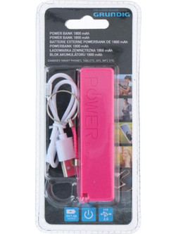 Grundig Power Bank 1800mAh Pink