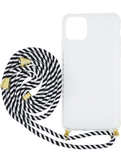 GOOSPERY CLEAR CASE WITH STRAP IPHONE 14 PRO (BLACK/WHITE)