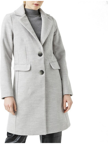Παλτό με κούμπωμα DE-002 Light Grey