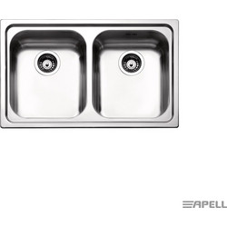 Apell Venezia 8380 Ένθετος Νεροχύτης Inox Αντιστρεφόμενος Σατινέ 79x50cm